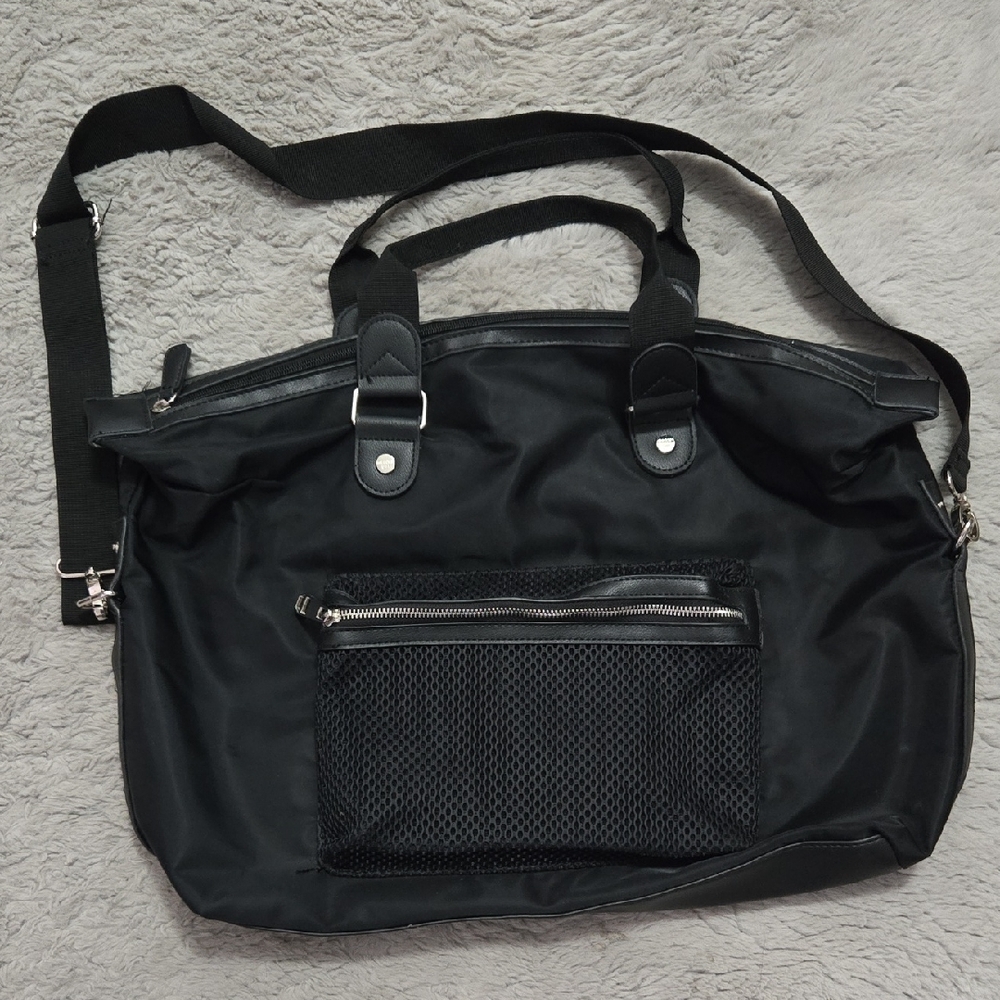 Madden Girl large black nylon crossbody bag